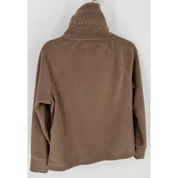 Calvin Klein Performance Women's Brown Active Tech Fleece Mock-Neck Jacket - Picture 4 of 10